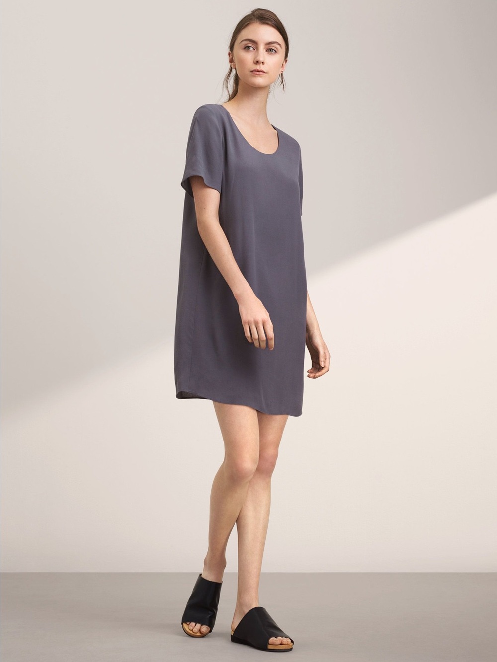 Aritzia Wilfred Free Teigen T-Shirt Dress – Blue Stone – S